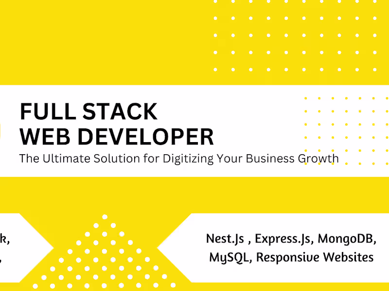 Cover image for Full Stack Web Development
