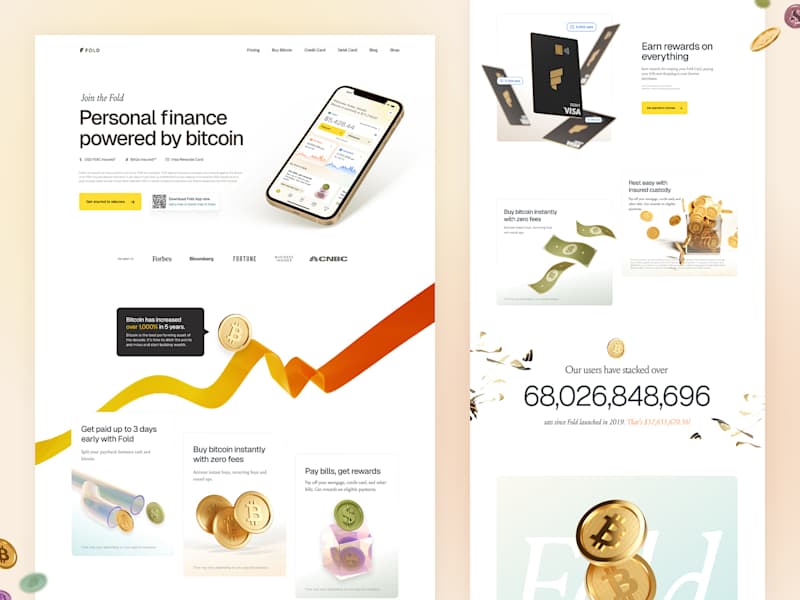 Cover image for Fold App Web Design and 3D Illustration