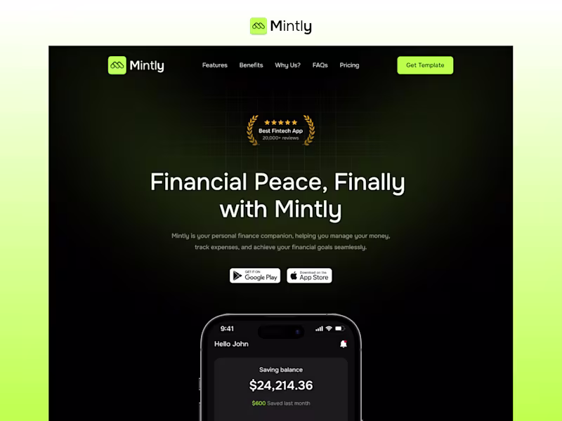 Cover image for Mintly - A Framer Template for Startups