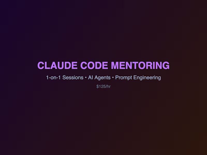 Cover image for I'll mentor you on Claude Code, AI agents, and prompting