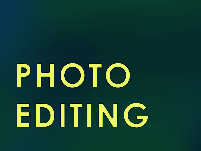 Cover image for Photo editing