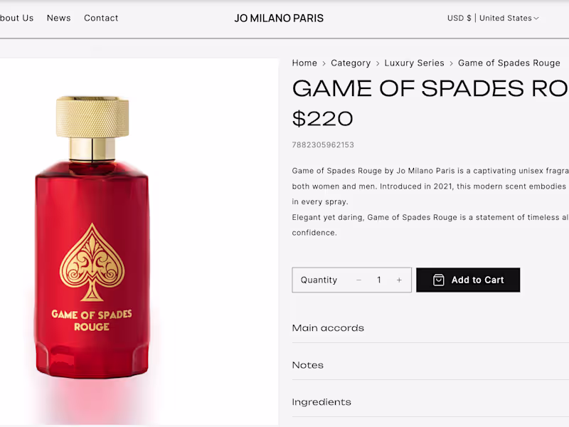 Cover image for Jo Milano fragnance Shopify store 