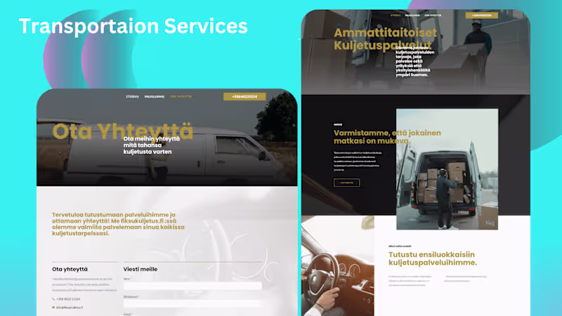 Cover image for Business Website: Transportation Services