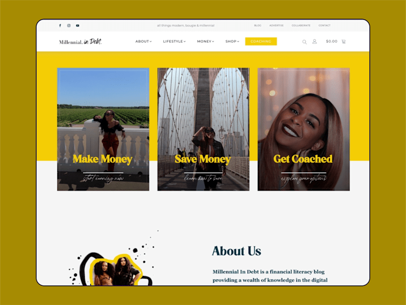 Cover image for Website Re-Design for Millennial in Debt