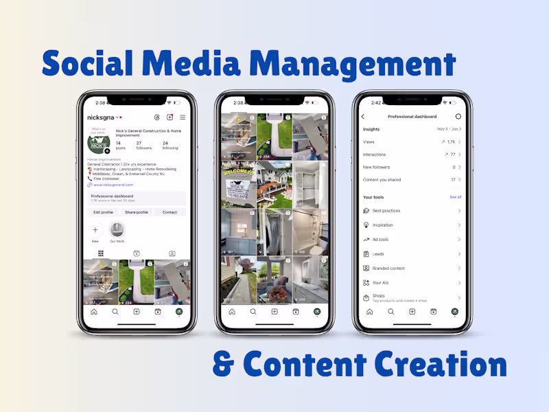 Cover image for Social Media Revamp for Nick's Construction