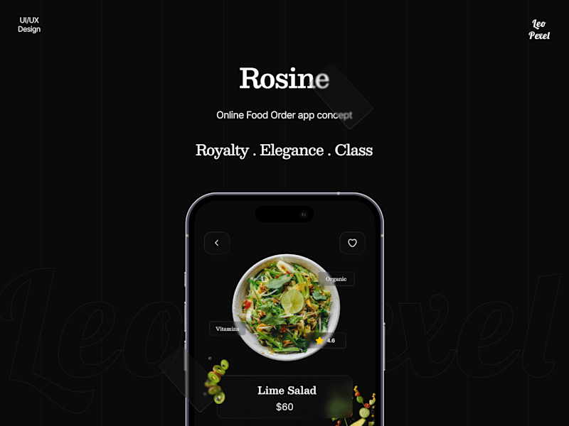 Cover image for Rosine - Food Order app UI/UX