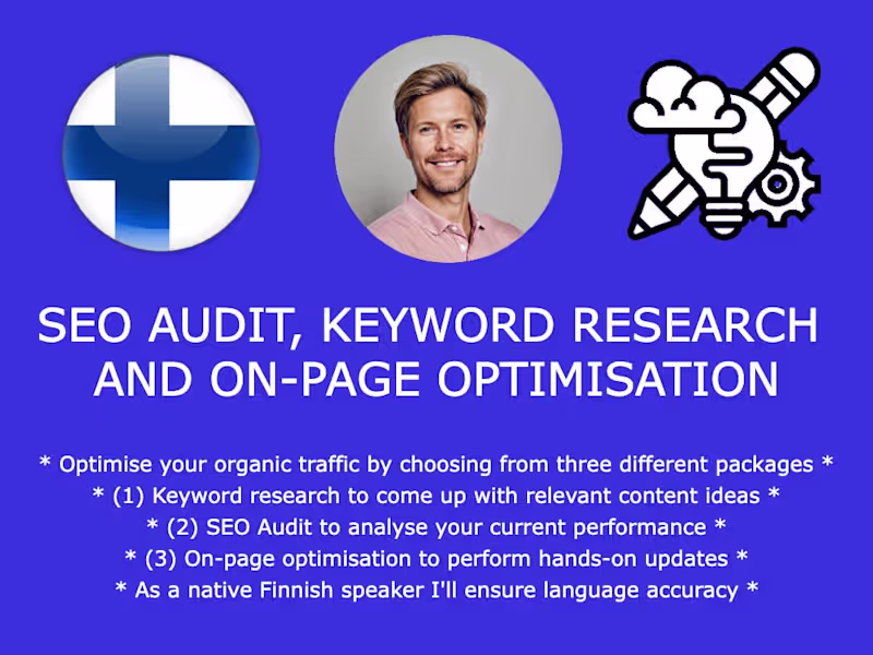 Cover image for SEO audit or Keyword Research for Finnish websites