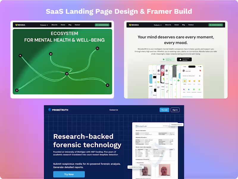 Cover image for SaaS Landing Page ( Design & Framer Build )