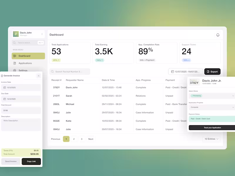 Cover image for Pyrus Law - Client Onboarding Dashboard