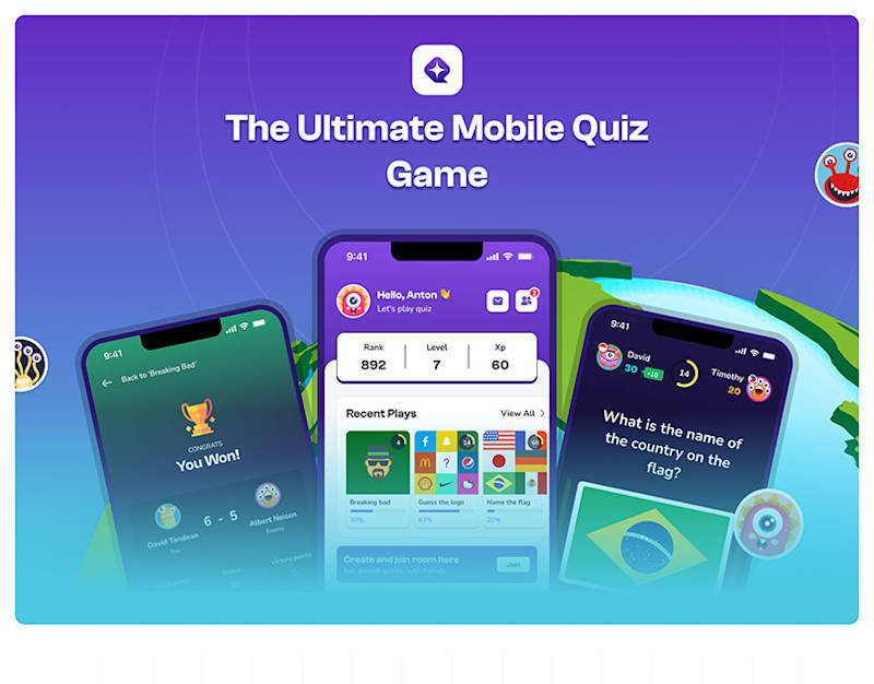Cover image for QuizWiz Mobile Quiz Game UI UX Design