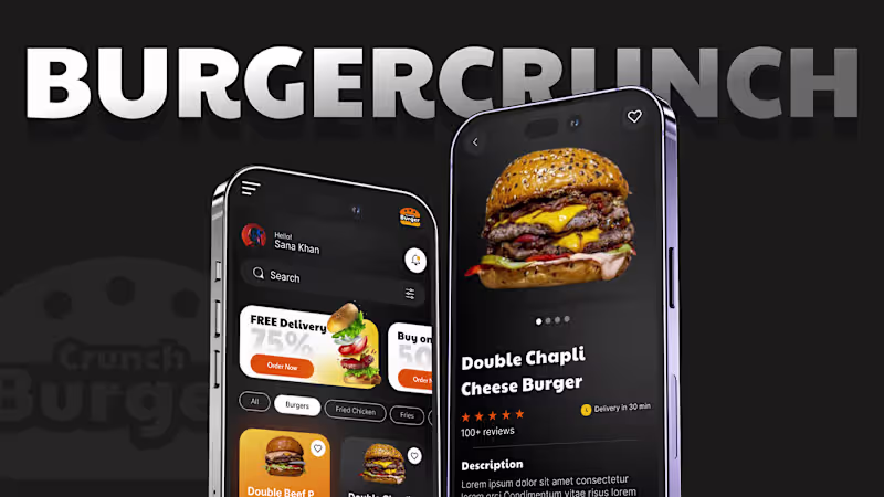Cover image for Restaurant App | Mobile App UX/UI Design | BurgerCrucnh