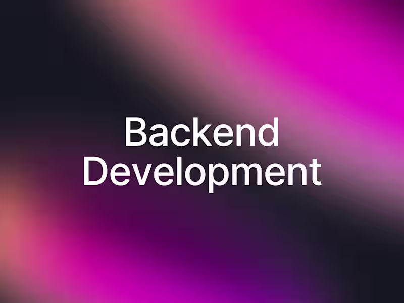 Cover image for Backend Development
