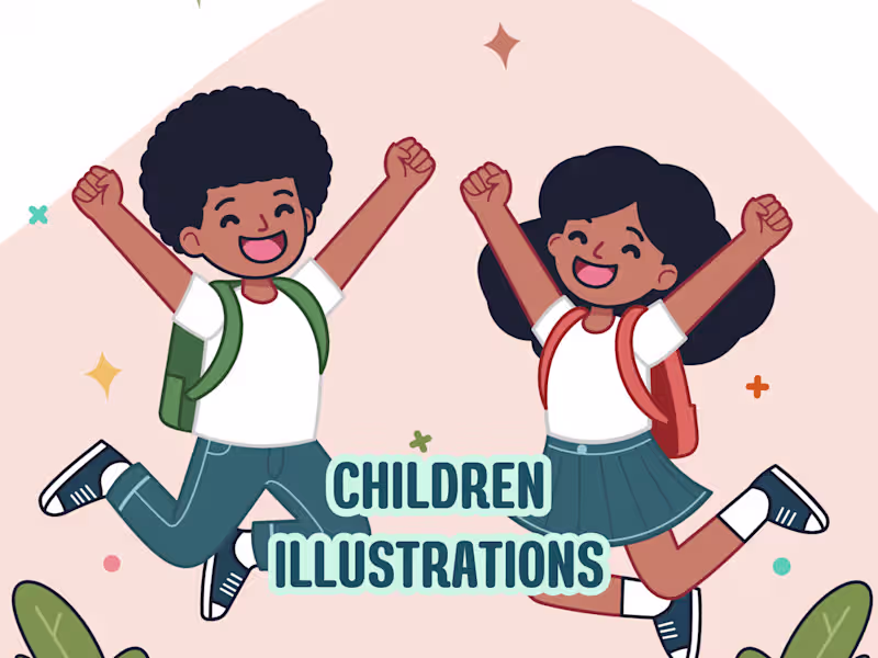 Cover image for Children back to school illustrations