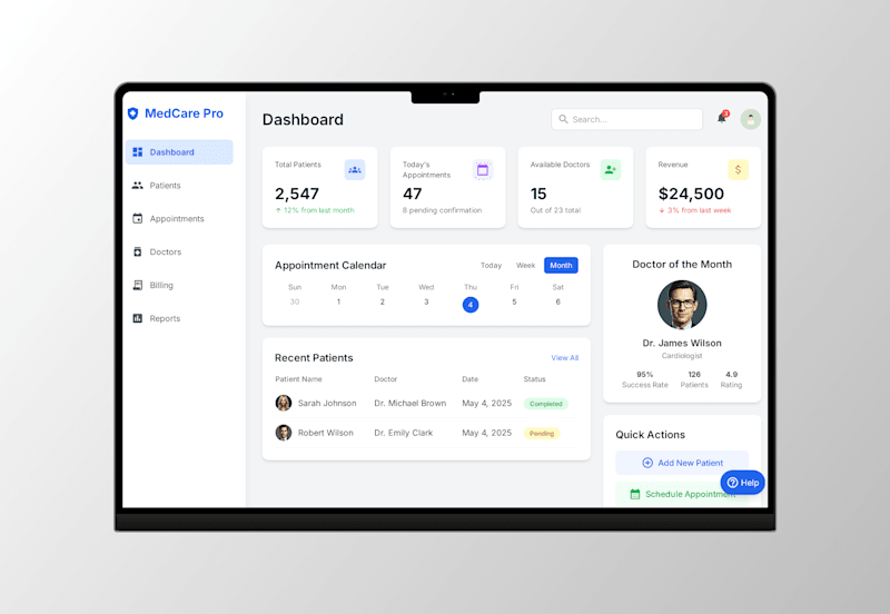 Cover image for Medicare Website UI/UX dashboard Design