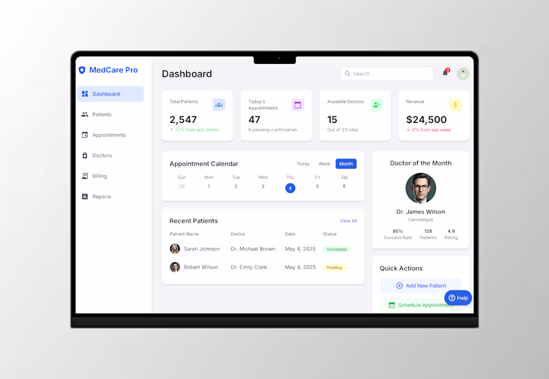 Cover image for Medicare Website UI/UX dashboard Design