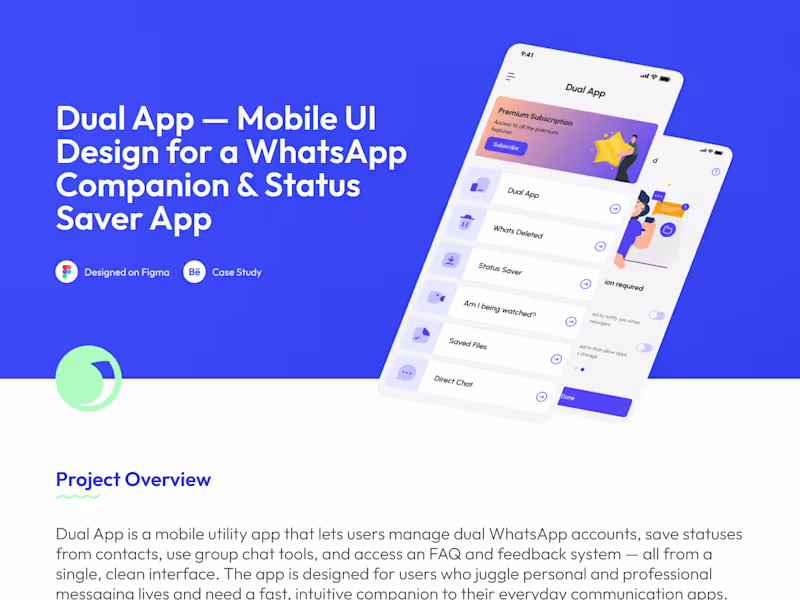 Cover image for Dual WhatsApp Management App Design