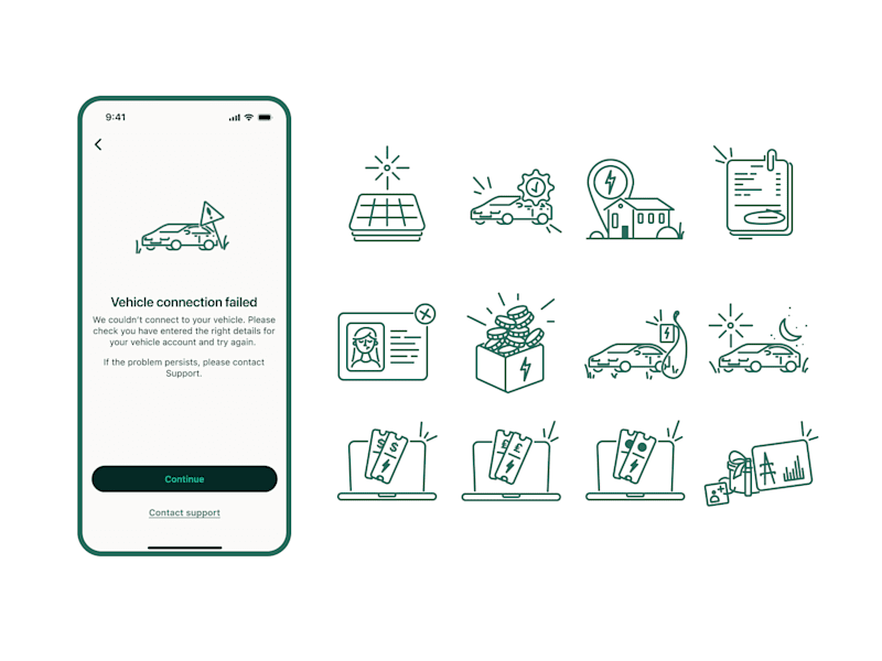 Cover image for In-app Illustrations for Smart EV Charging App