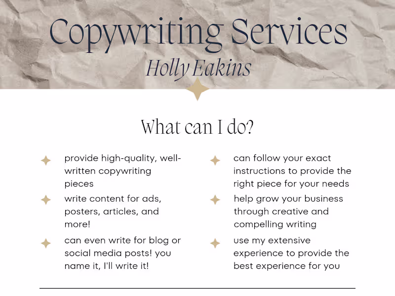 Cover image for Creative and captivating copywriting work