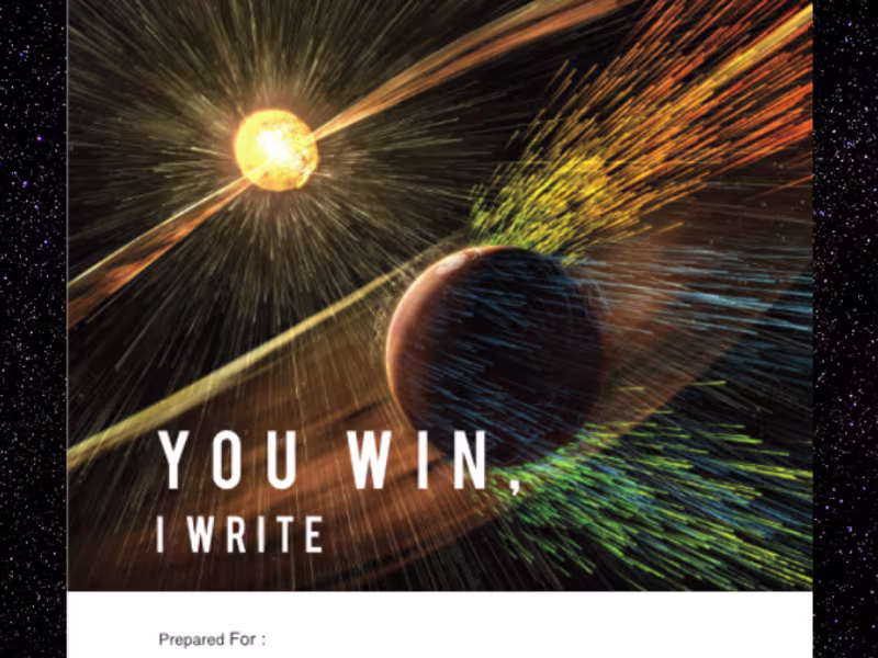 Cover image for I write, you win.