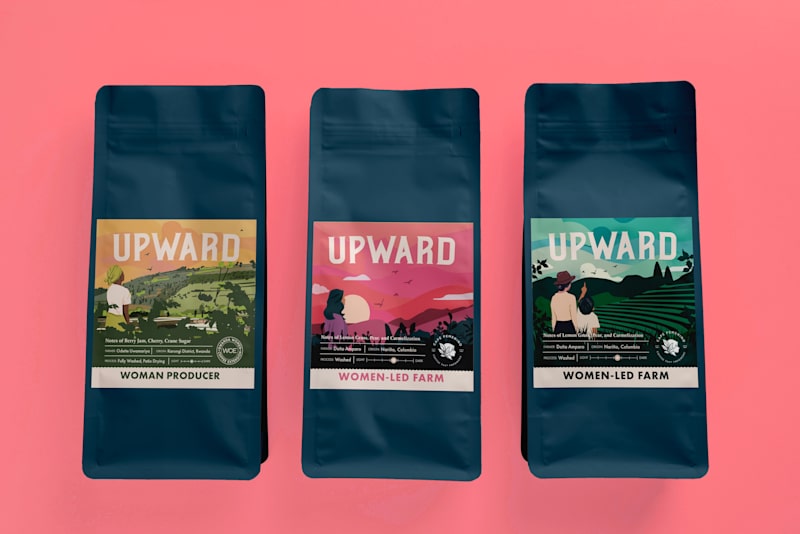 Cover image for labels + illustrations for upward coffee
