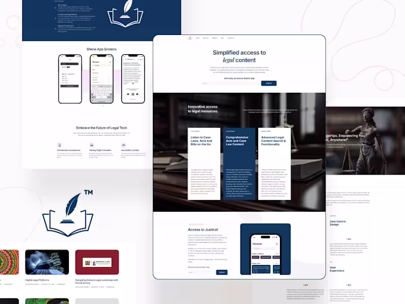Cover image for Sheria – Legal Tech UI / UX Web Design & Figma Prototypes