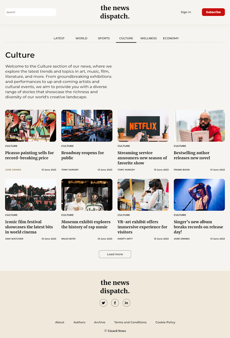 Cover image for News website (The news dispatch.)
