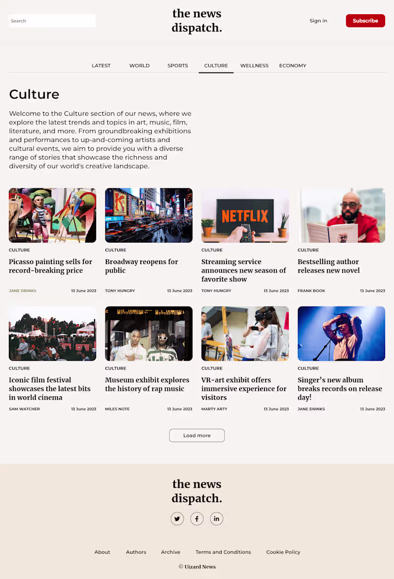 Cover image for News website (The news dispatch.)