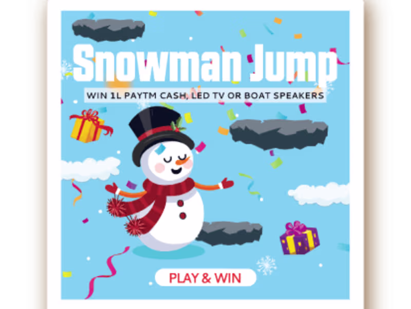 Cover image for Snowman Jump game for OyoRooms