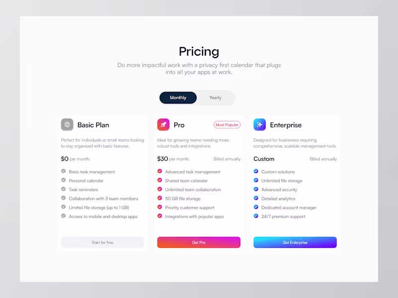 Cover image for SaaS Pricing Page | Landing Page