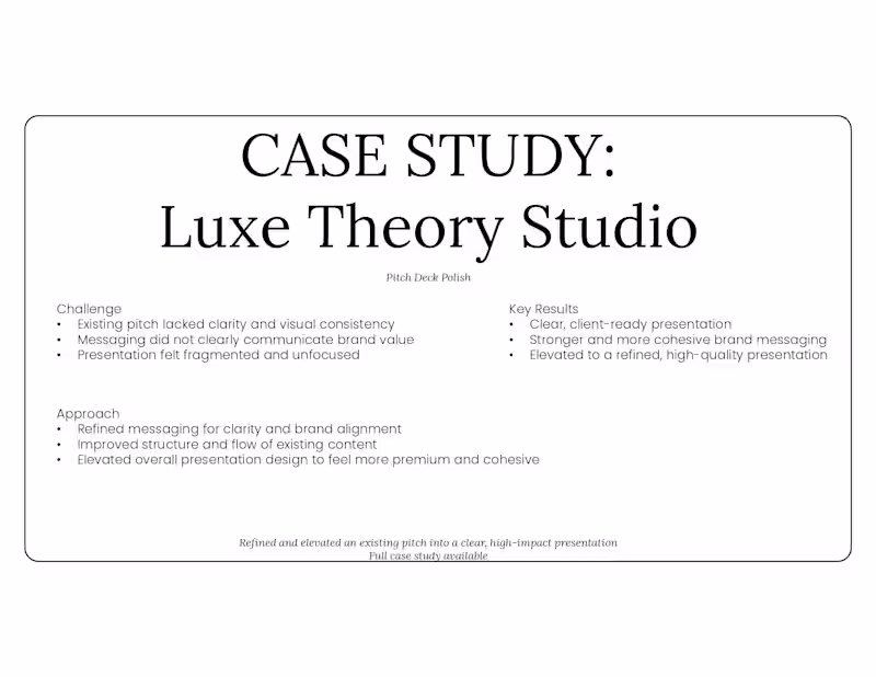 Cover image for Pitch Deck Refinement