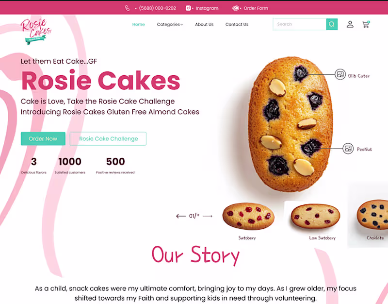 Cover image for Roise cakes landing page :: Behance