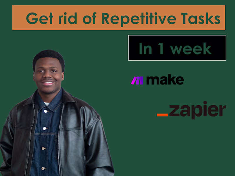 Cover image for create  automated workflows with zapier or make
