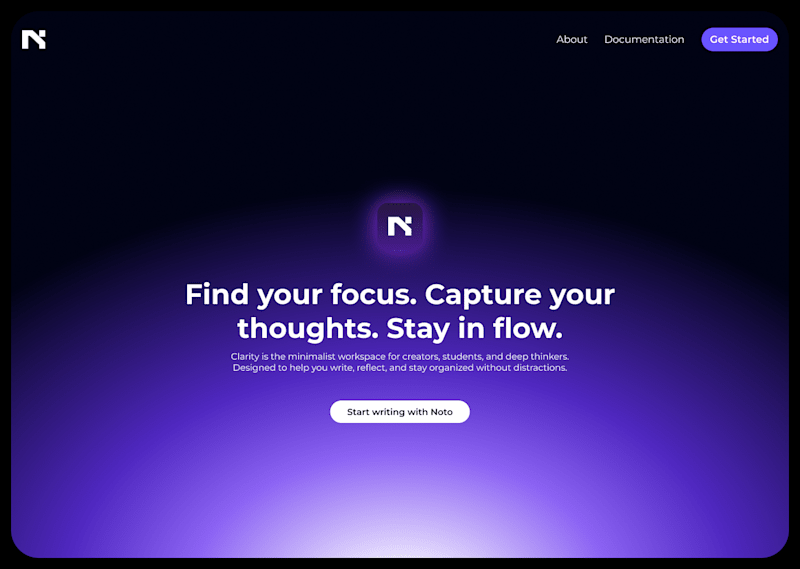 Cover image for Noto App Landing Page Design
