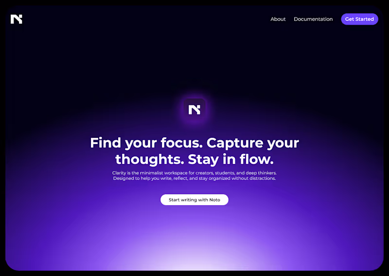 Cover image for Noto App Landing Page Design