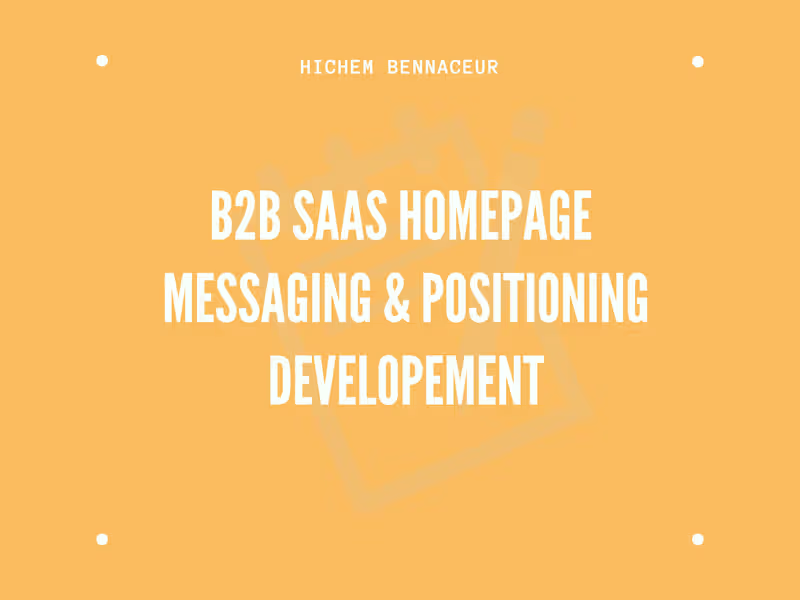 Cover image for B2B Saas messaging & positioning