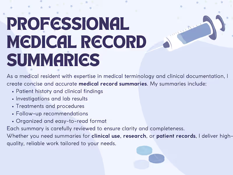 Cover image for Medical record summary