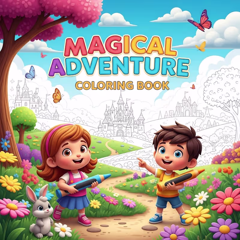 Cover image for Custom 3D Storybook-Style Coloring Book Pages for Children