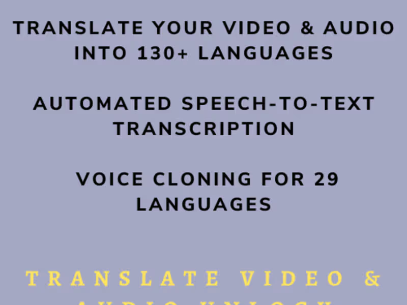 Cover image for Video Translation Services Available in Multiple Languages!