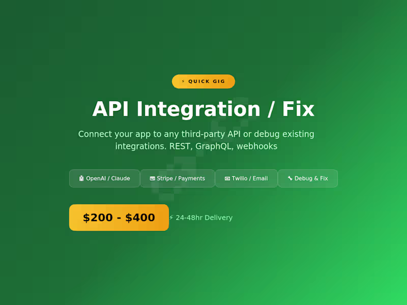 Cover image for API Integration - Connect Any Service