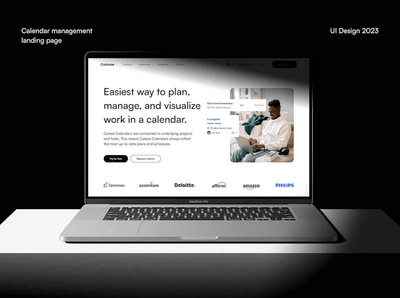 Cover image for Catase Calendar Management Landing Page Design