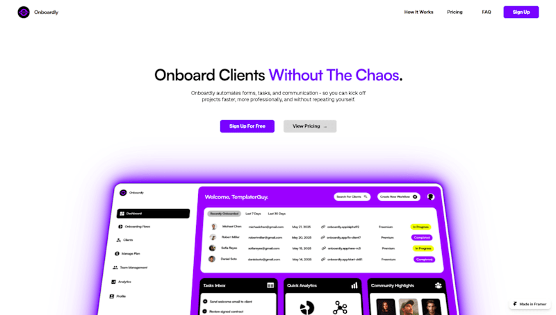 Cover image for Onboardly – Modular Onboarding UI Kit for Framer