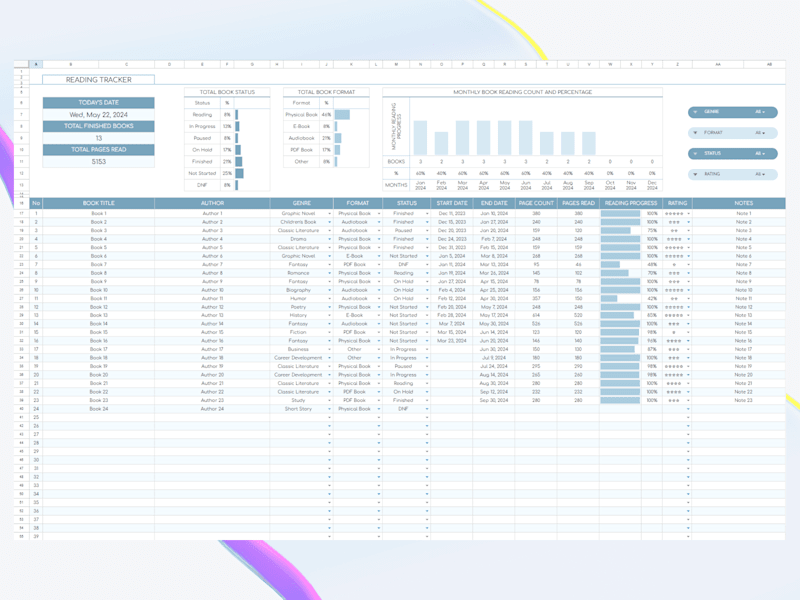 Cover image for Reading Tracker Template