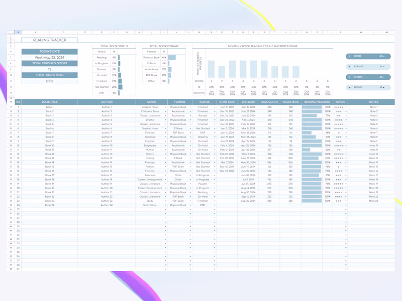 Cover image for Reading Tracker Template