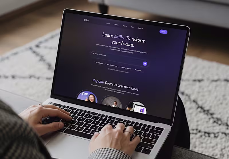 Cover image for Skillzo Smart Learning Platform UI Design