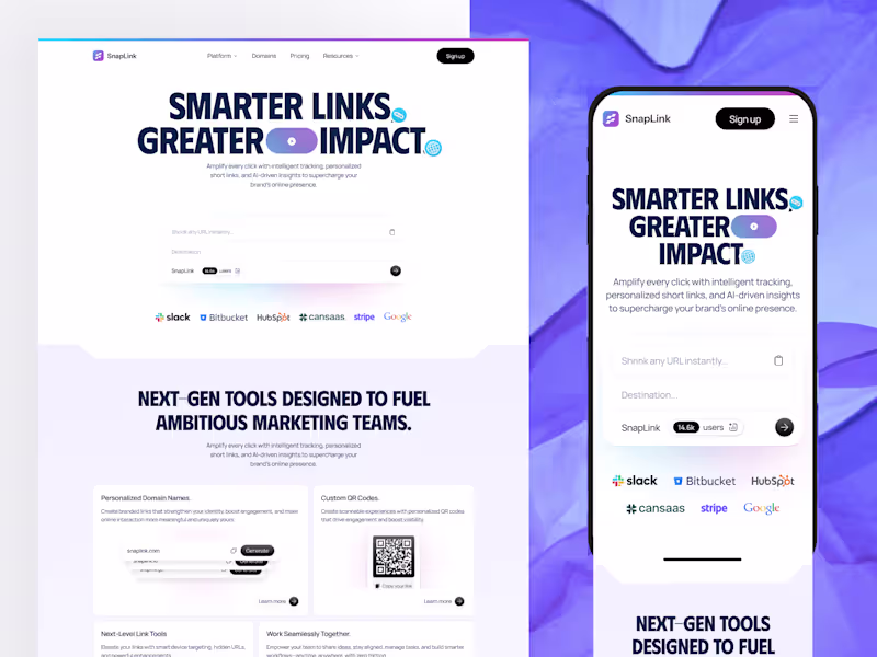 Cover image for SnapLink - Responsive Marketing SaaS