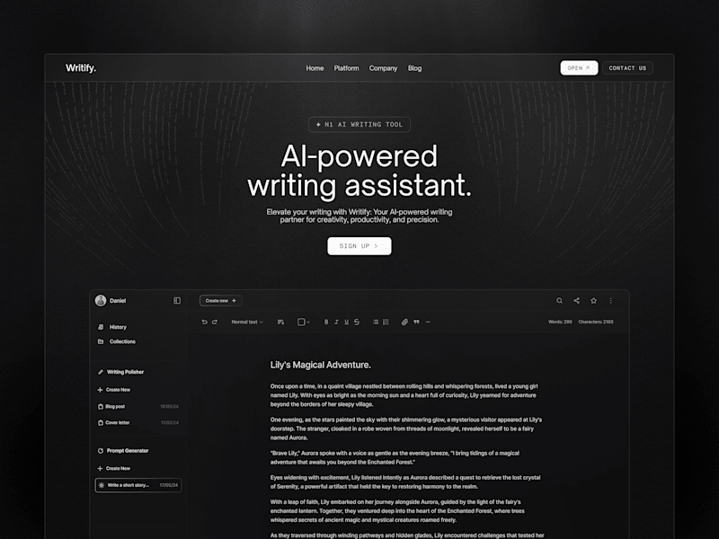 Cover image for Writify | AI Writing Assistant Website