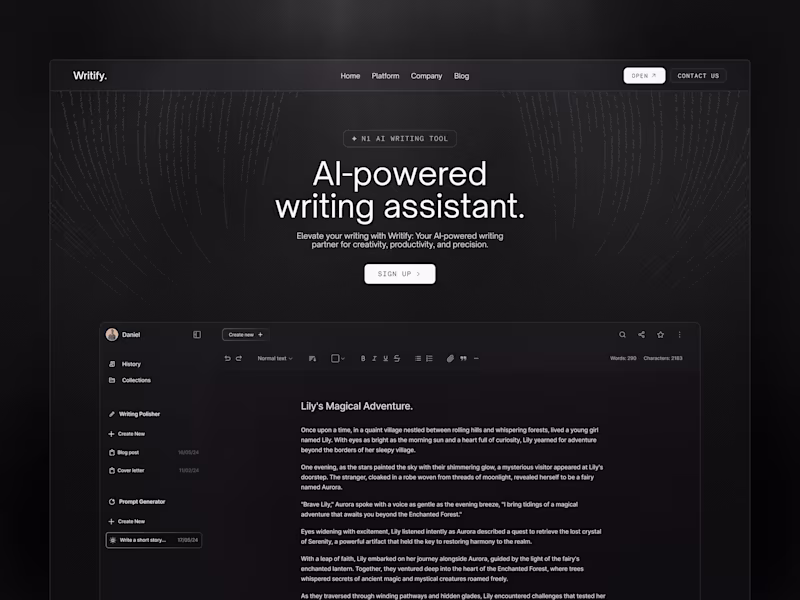 Cover image for Writify | AI Writing Assistant Website