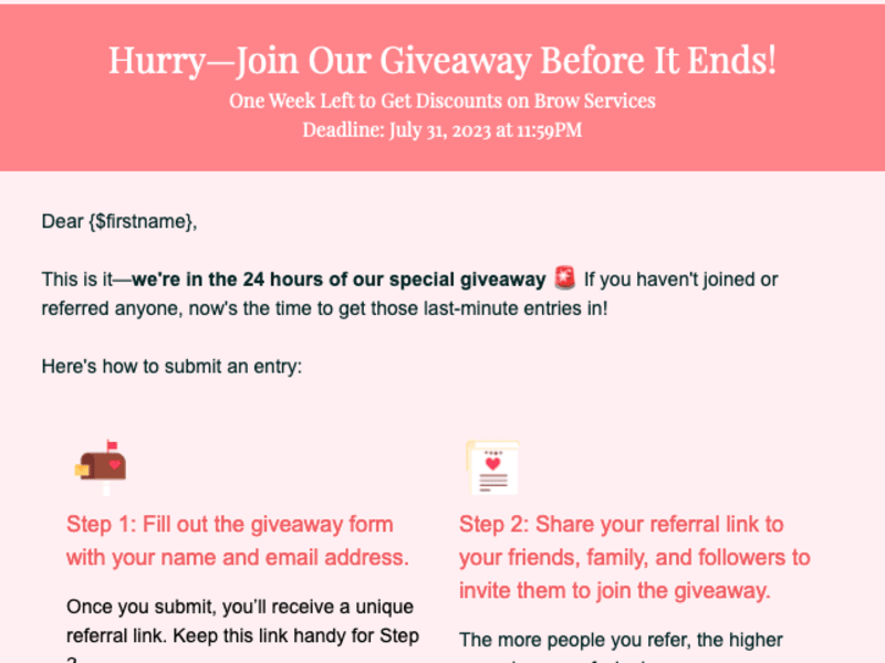 Cover image for Eyecandy Lash Beauty — Giveaway Email Campaign [IN PROGRESS]
