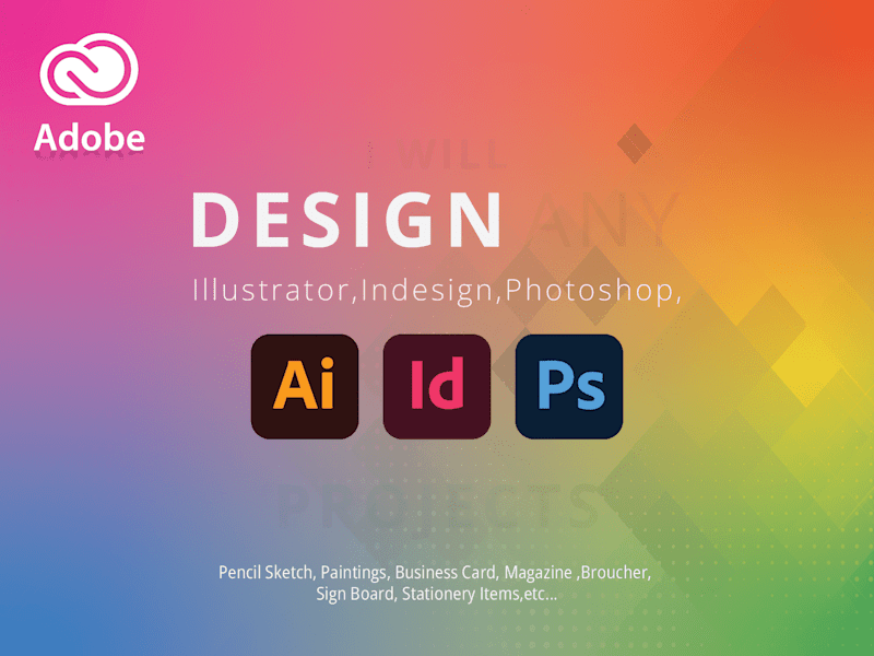 Cover image for Illustrator, Photoshop, InDesign work