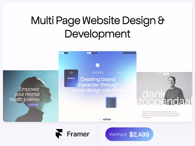 Cover image for Framer • Multi Page Website Design & Development